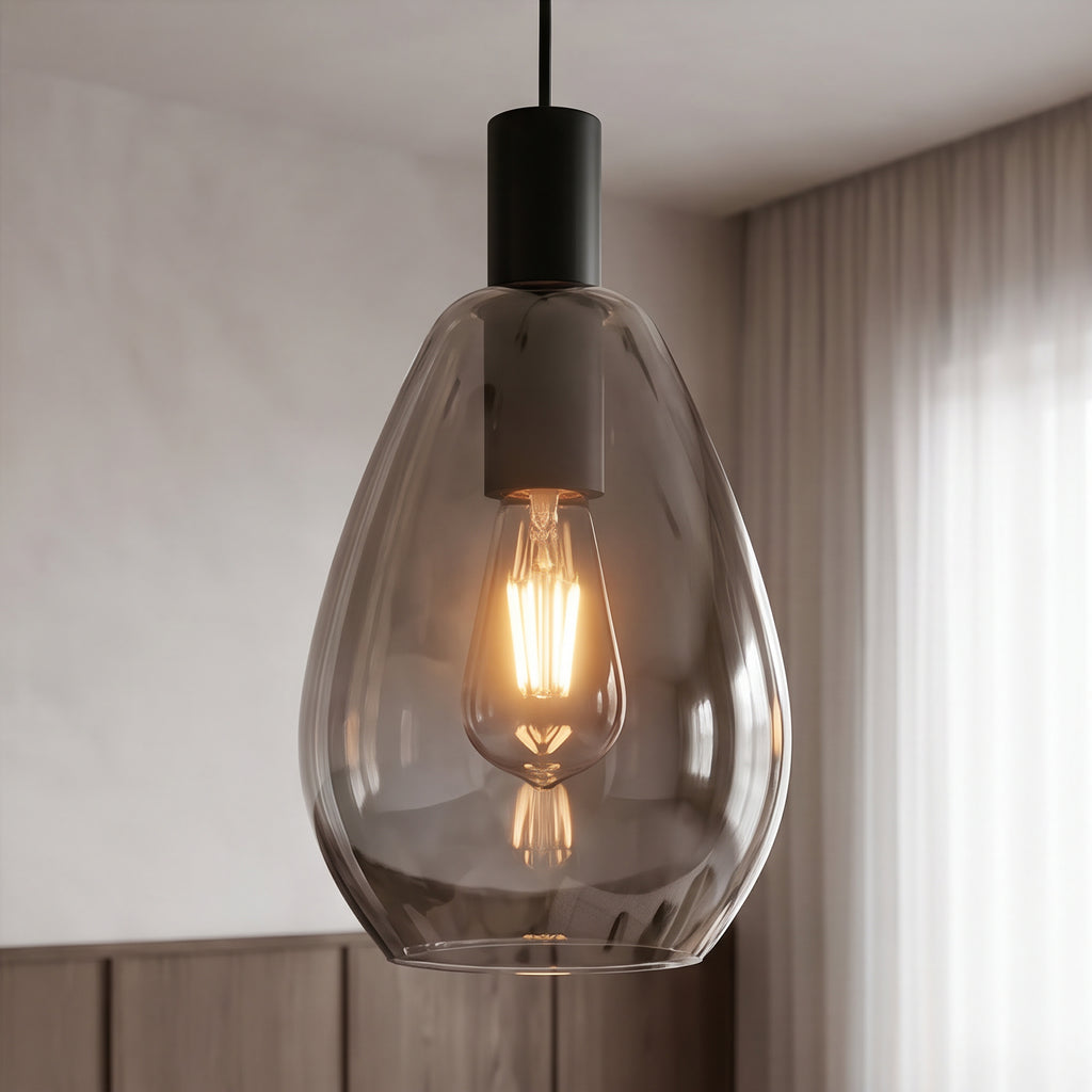 Beleuchtung Hanglamp, 3-lichts, H340 smoke glas