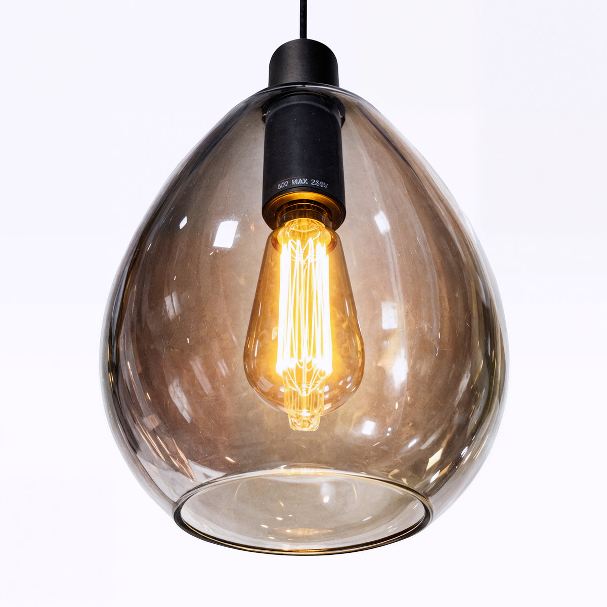 Beleuchtung Hanglamp, 4-lichts, H340 smoke glas