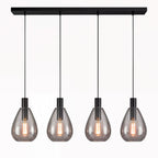 Beleuchtung Hanglamp, 4-lichts, H340 smoke glas