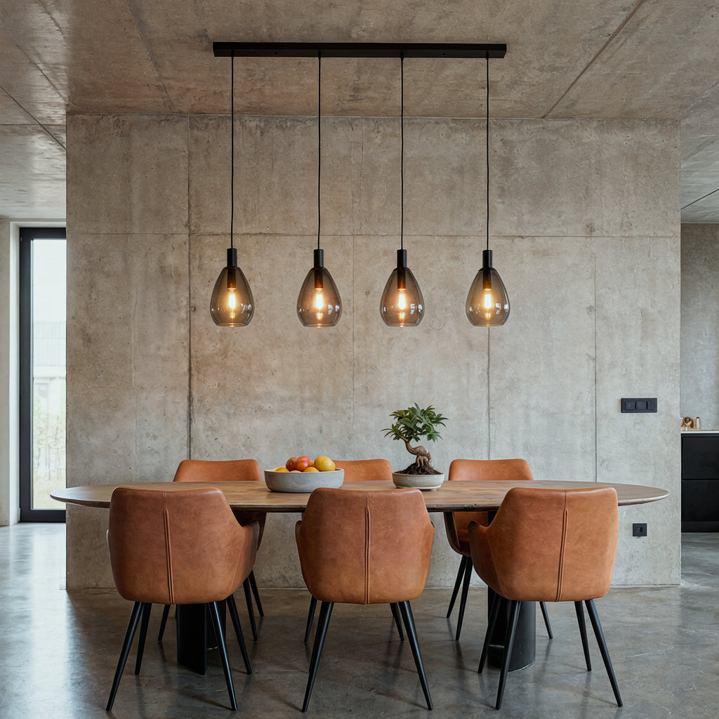 Beleuchtung Hanglamp, 4-lichts, H340 smoke glas