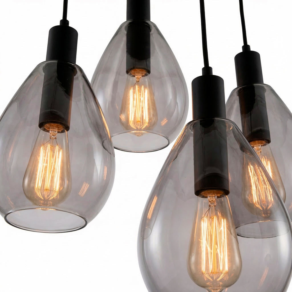 Beleuchtung Hanglamp, 5-lichts, H340 smoke glas