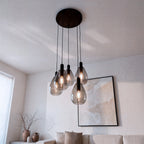 Beleuchtung Hanglamp, 5-lichts, H340 smoke glas