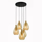 Beleuchtung Hanglamp, 5-lichts, H550 amber glas