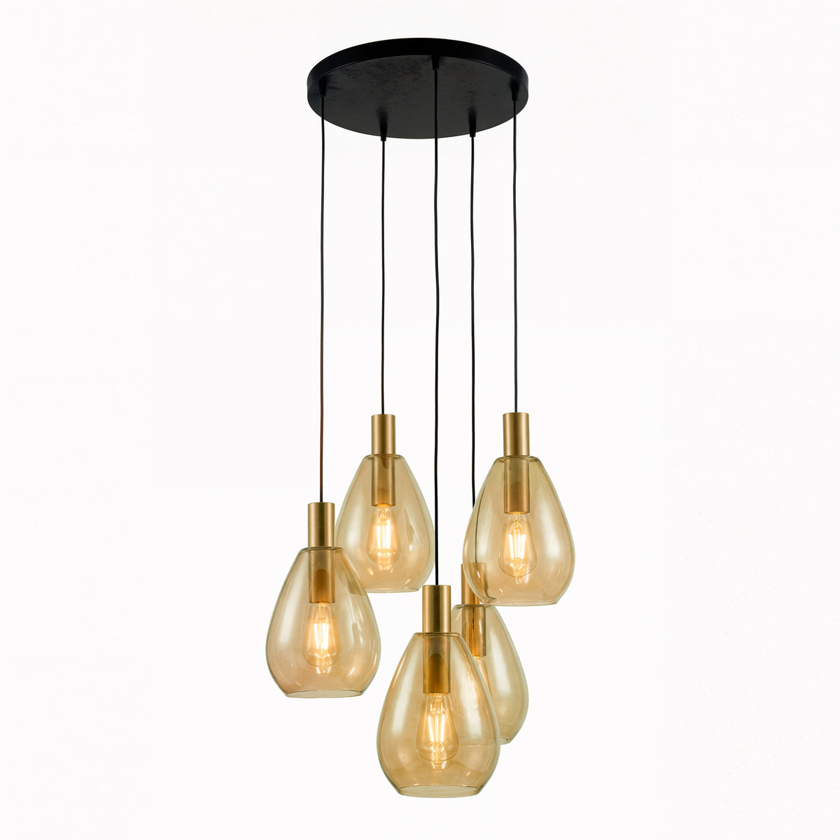 Beleuchtung Hanglamp, 5-lichts, H550 amber glas
