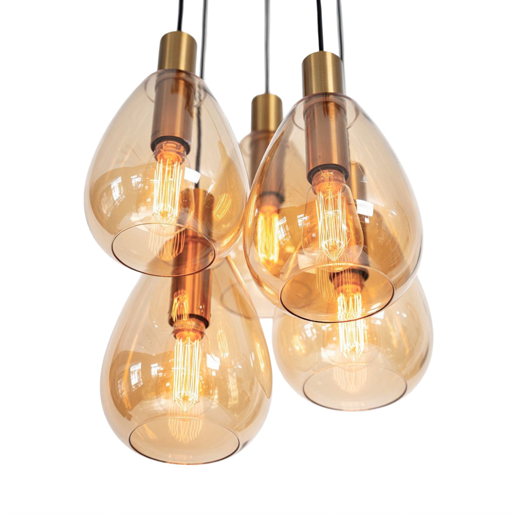 Beleuchtung Hanglamp, 5-lichts, H550 amber glas