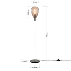 Beleuchtung Vloerlamp, 1-lichts, V340 smoke glas