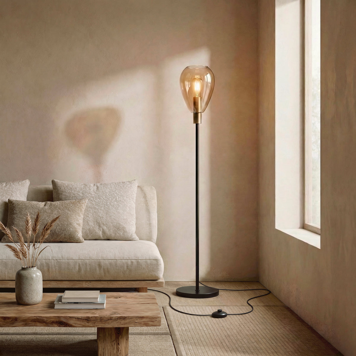 Beleuchtung Vloerlamp, 1-lichts, V550 amber glas