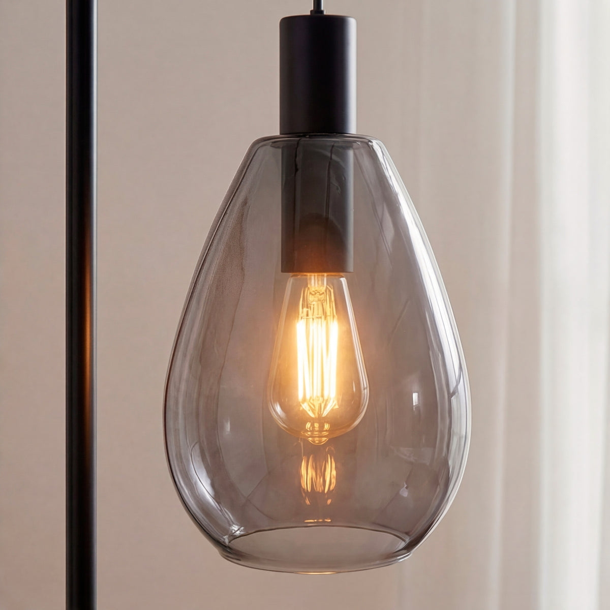 Beleuchtung Vloerlamp, 1-lichts, V340 smoke glas