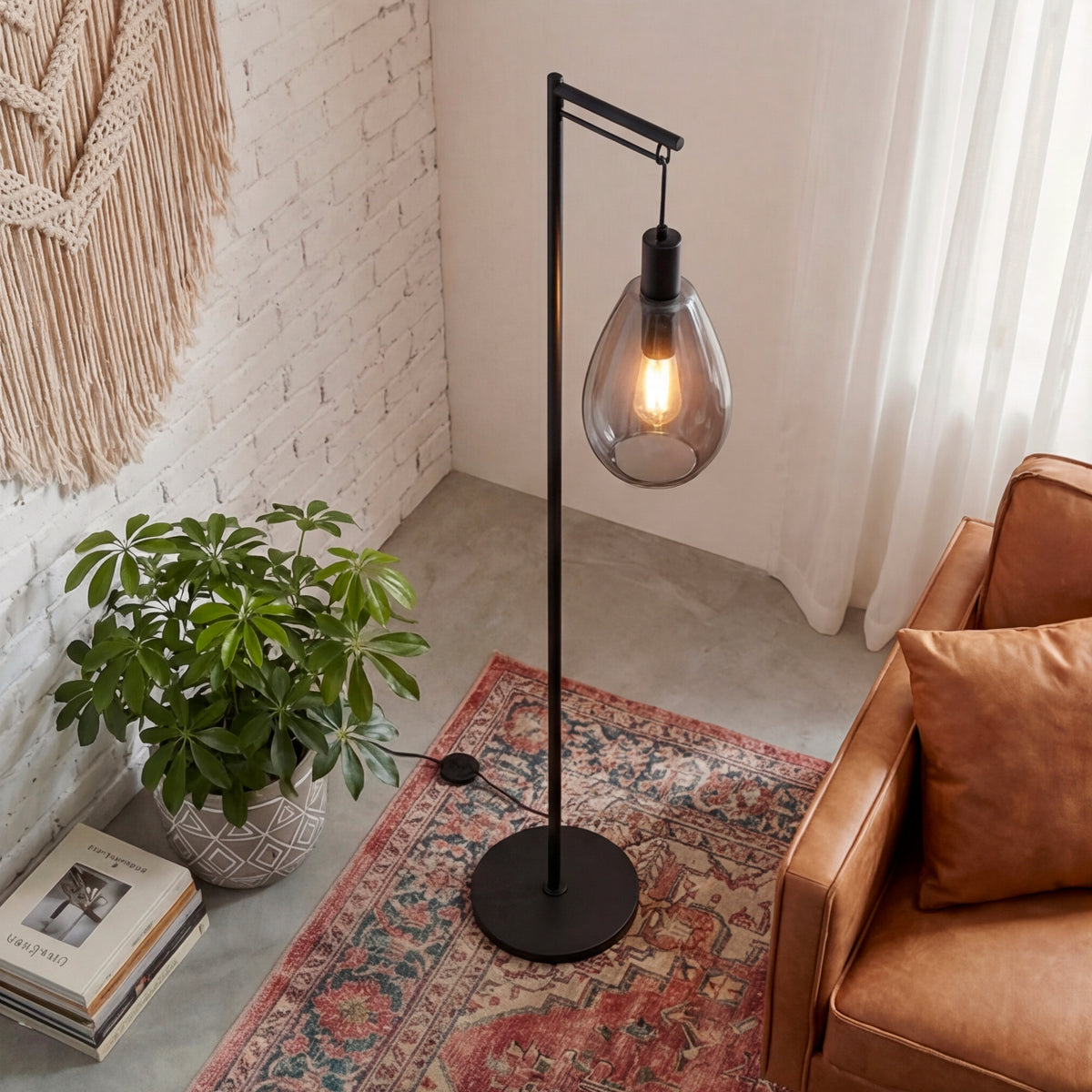Beleuchtung Vloerlamp, 1-lichts, V340 smoke glas