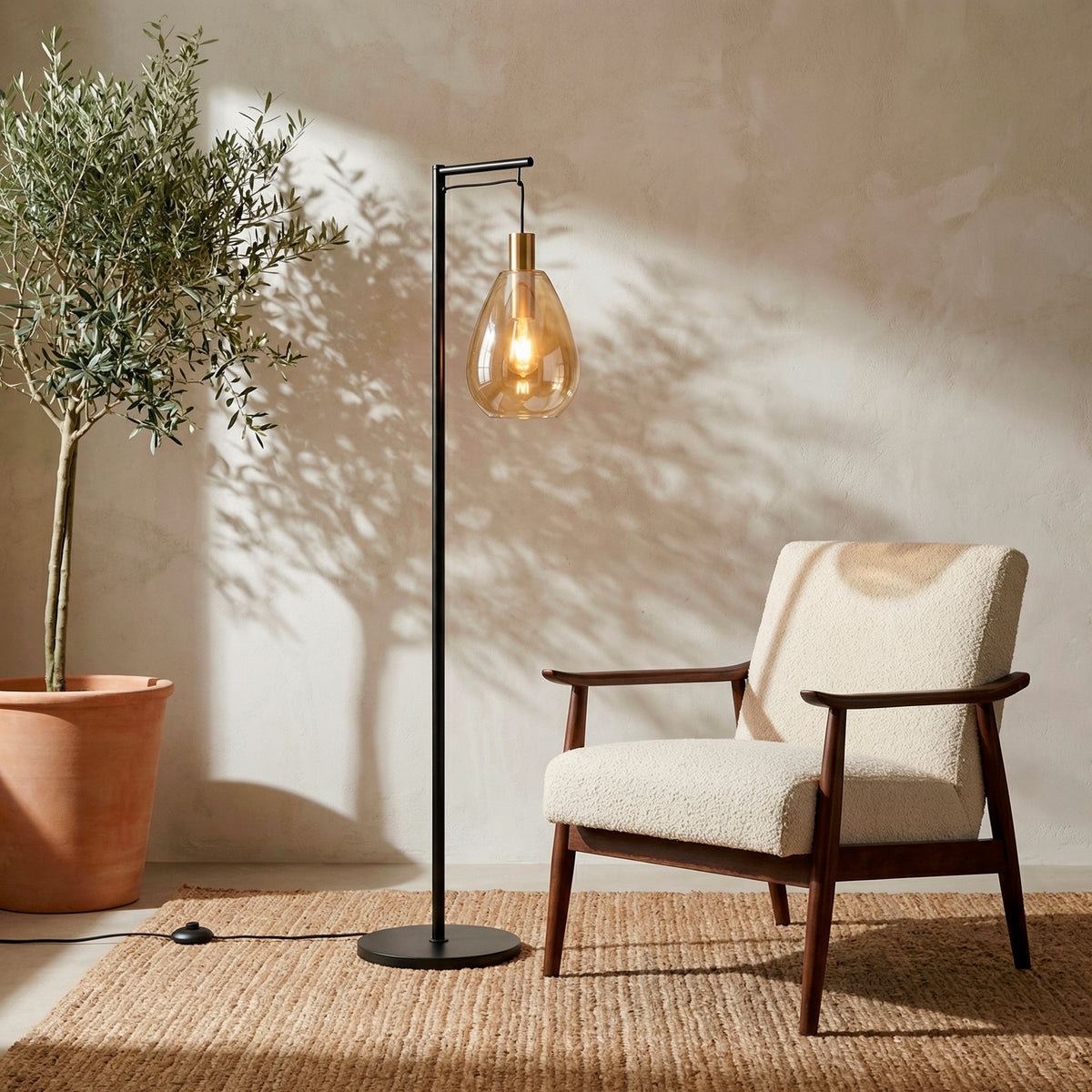 Beleuchtung Vloerlamp, 1-lichts, V550 amber glas