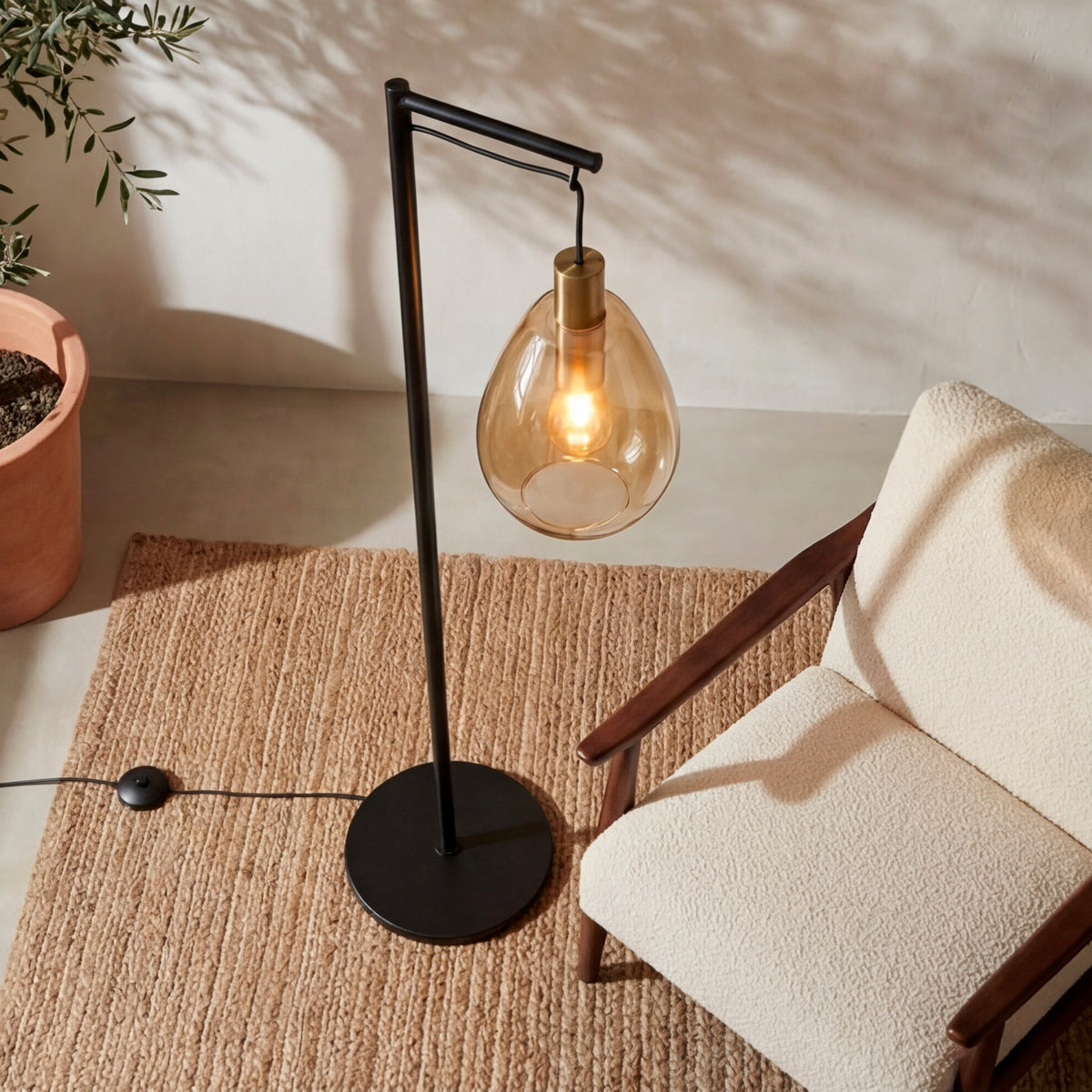Beleuchtung Vloerlamp, 1-lichts, V550 amber glas