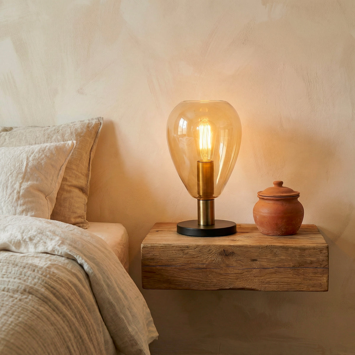 Beleuchtung Tafellamp, 1-lichts, T550 amber glas