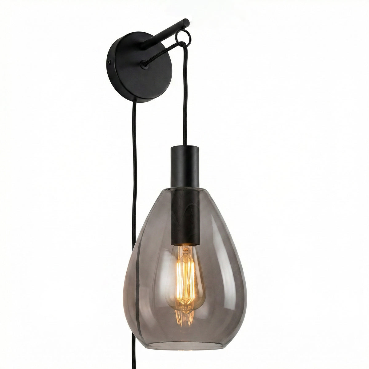 Beleuchtung Wandlamp, 1-lichts, W340 smoke glas