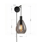 Beleuchtung Wandlamp, 1-lichts, W340 smoke glas