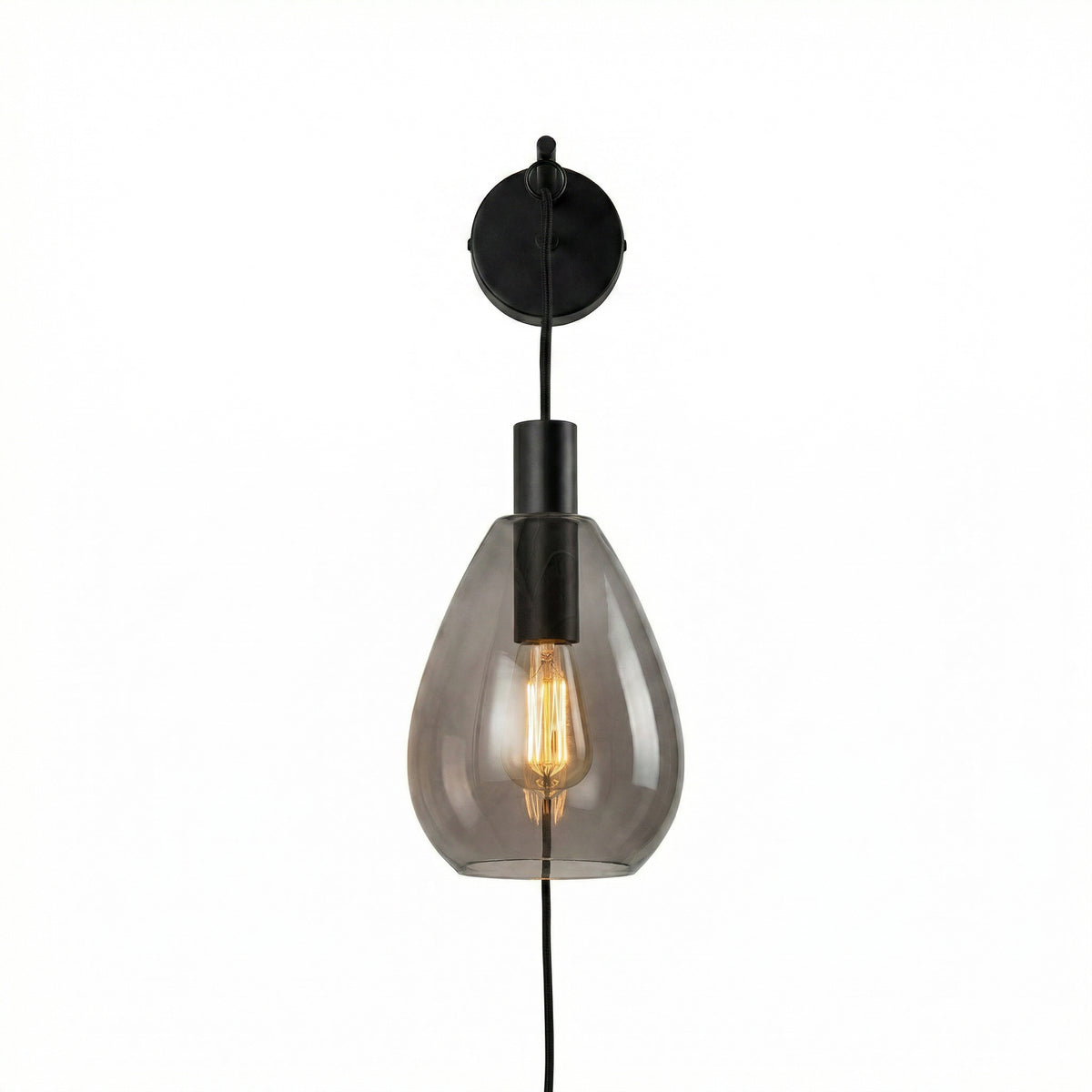 Beleuchtung Wandlamp, 1-lichts, W340 smoke glas