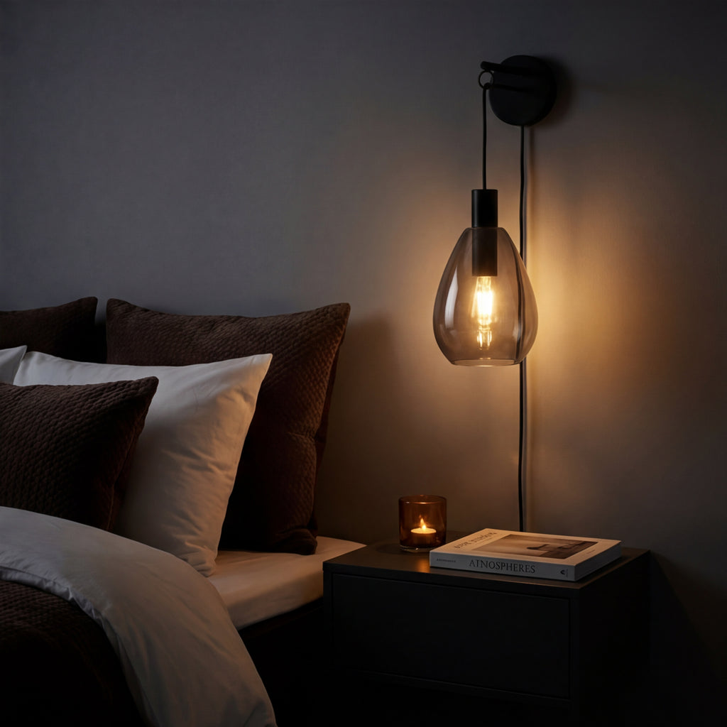 Beleuchtung Wandlamp, 1-lichts, W340 smoke glas