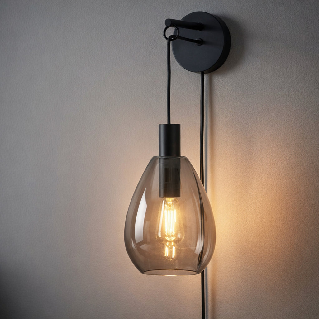 Beleuchtung Wandlamp, 1-lichts, W340 smoke glas