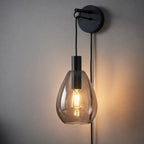Beleuchtung Wandlamp, 1-lichts, W340 smoke glas