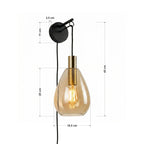 Beleuchtung Wandlamp, 1-lichts, W550 amber glas