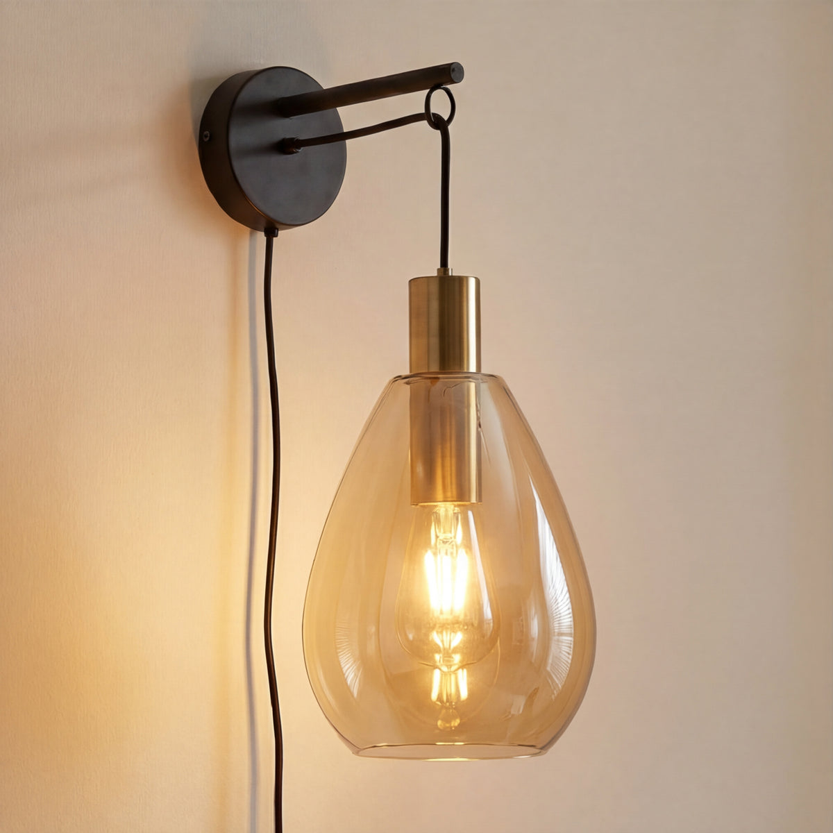 Beleuchtung Wandlamp, 1-lichts, W550 amber glas