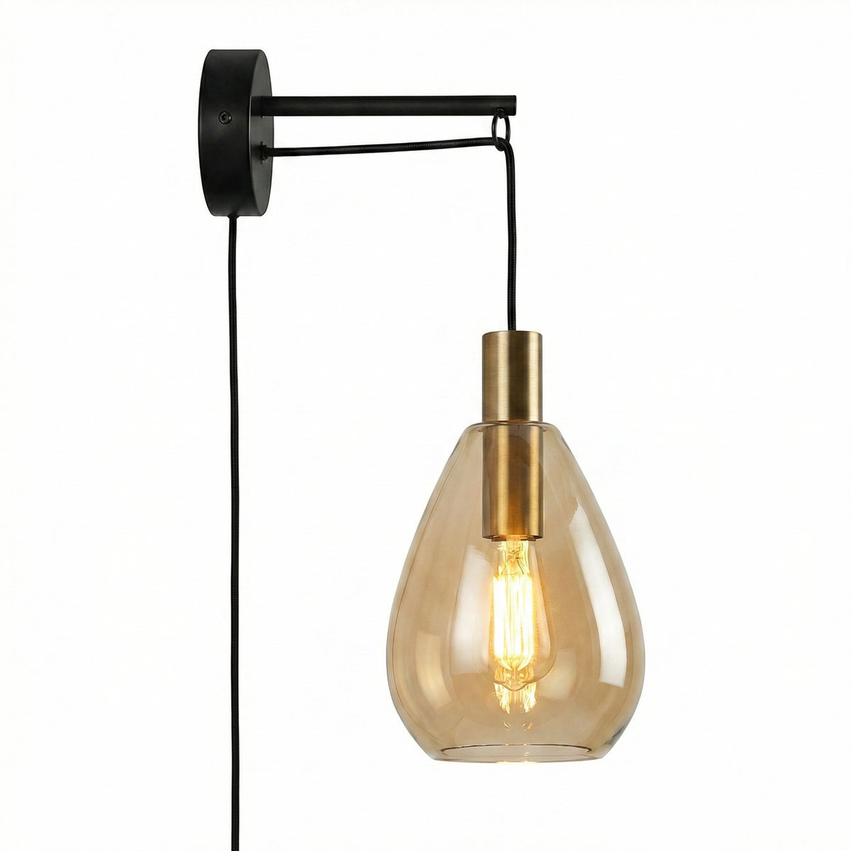 Beleuchtung Wandlamp, 1-lichts, W550 amber glas
