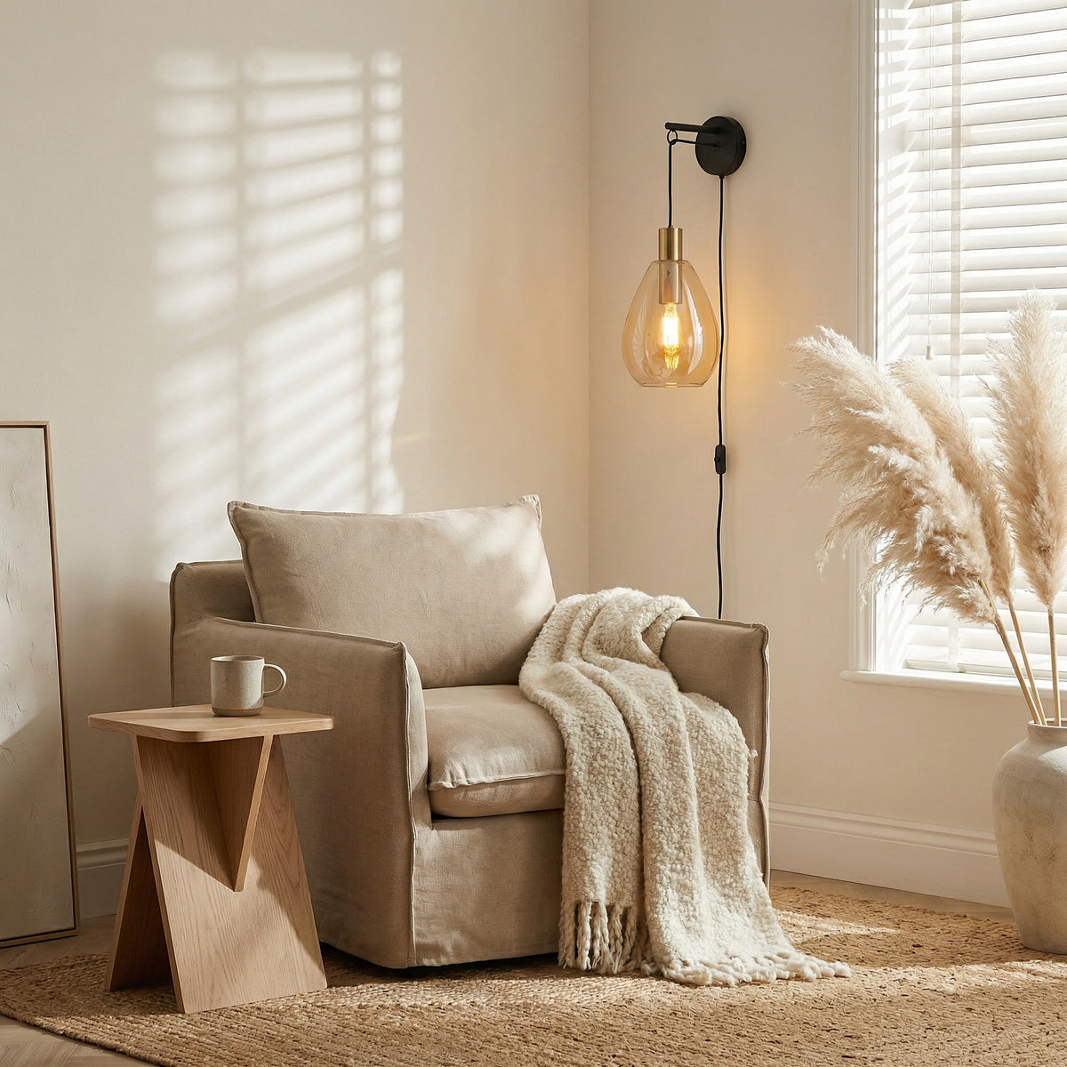 Beleuchtung Wandlamp, 1-lichts, W550 amber glas