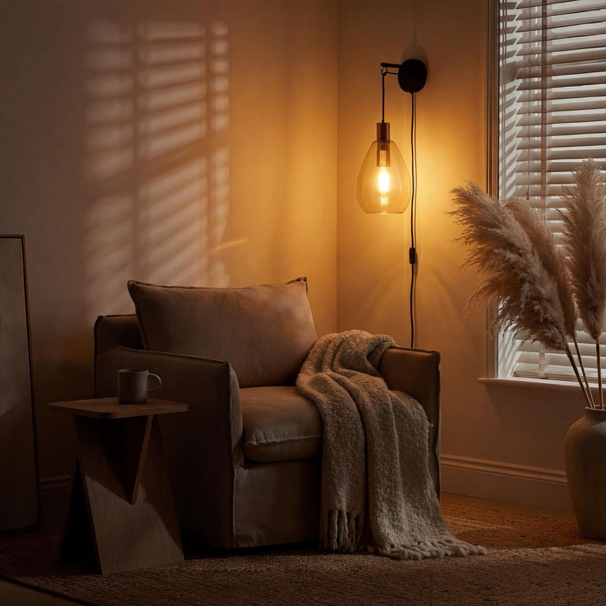 Beleuchtung Wandlamp, 1-lichts, W550 amber glas