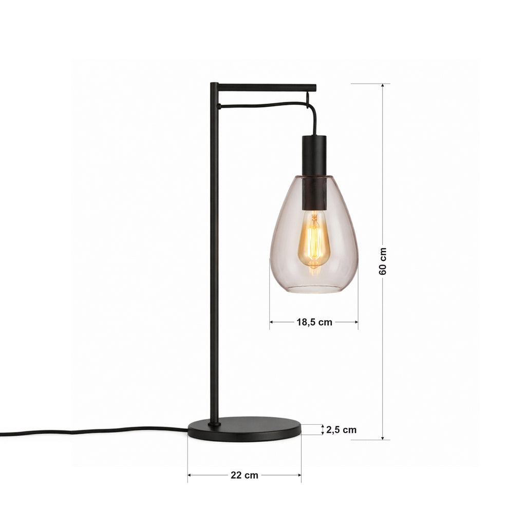Beleuchtung Tafellamp, 1-lichts, T340 smoke glas