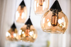 Beleuchtung Hanglamp, 5-lichts, H550 amber glas in Glas