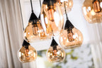 Beleuchtung Hanglamp, 8-lichts, H550 amber glas in Glas