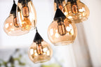 Beleuchtung Hanglamp, 6-lichts, H550 amber glas in Glas