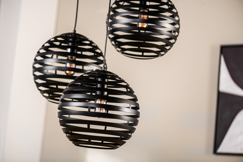 Beleuchtung Hanglamp, 3-lichts, H340 zwart in Staal